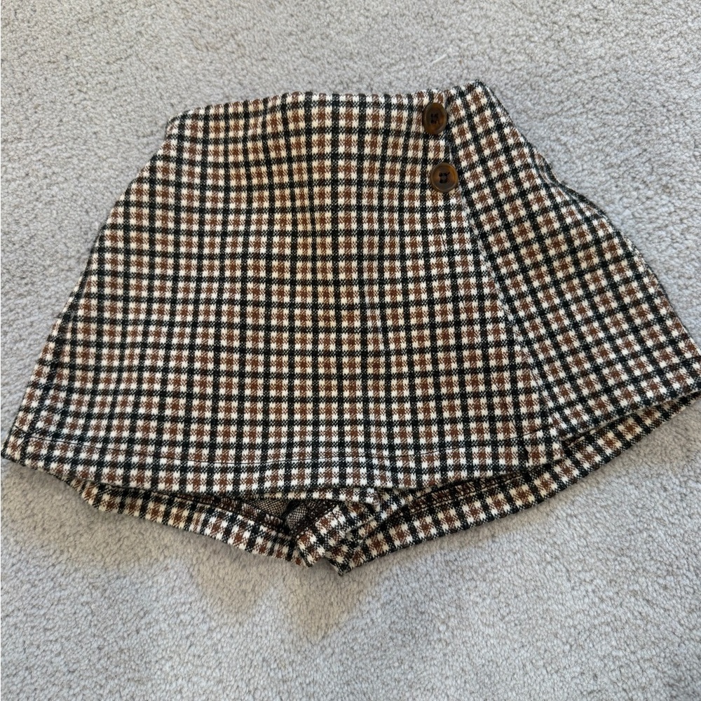 Zara baby Plaid skort - Brown/Black/White